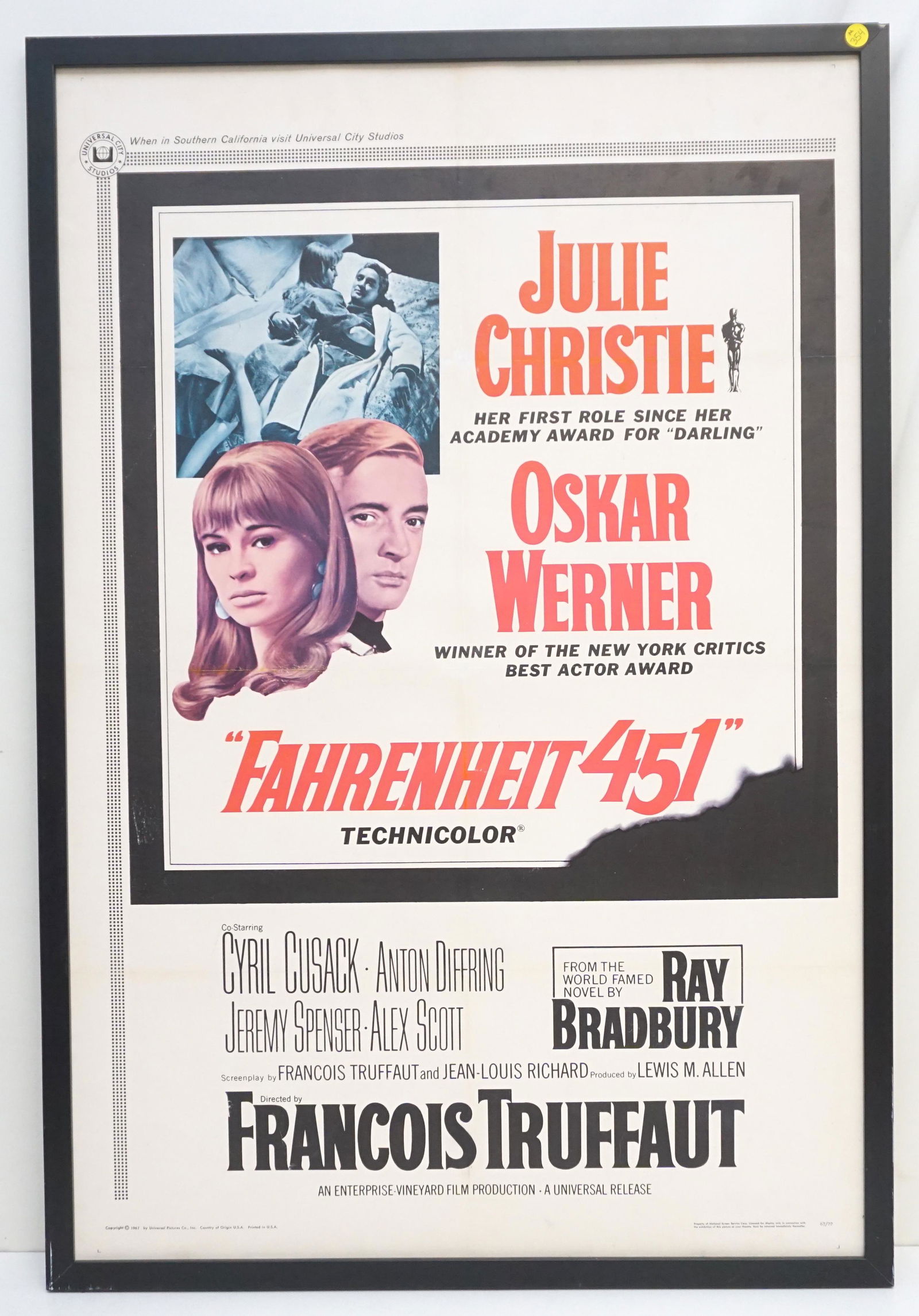 1967 FAHRENHEIT 451 MOVIE POSTER (1 of 10)