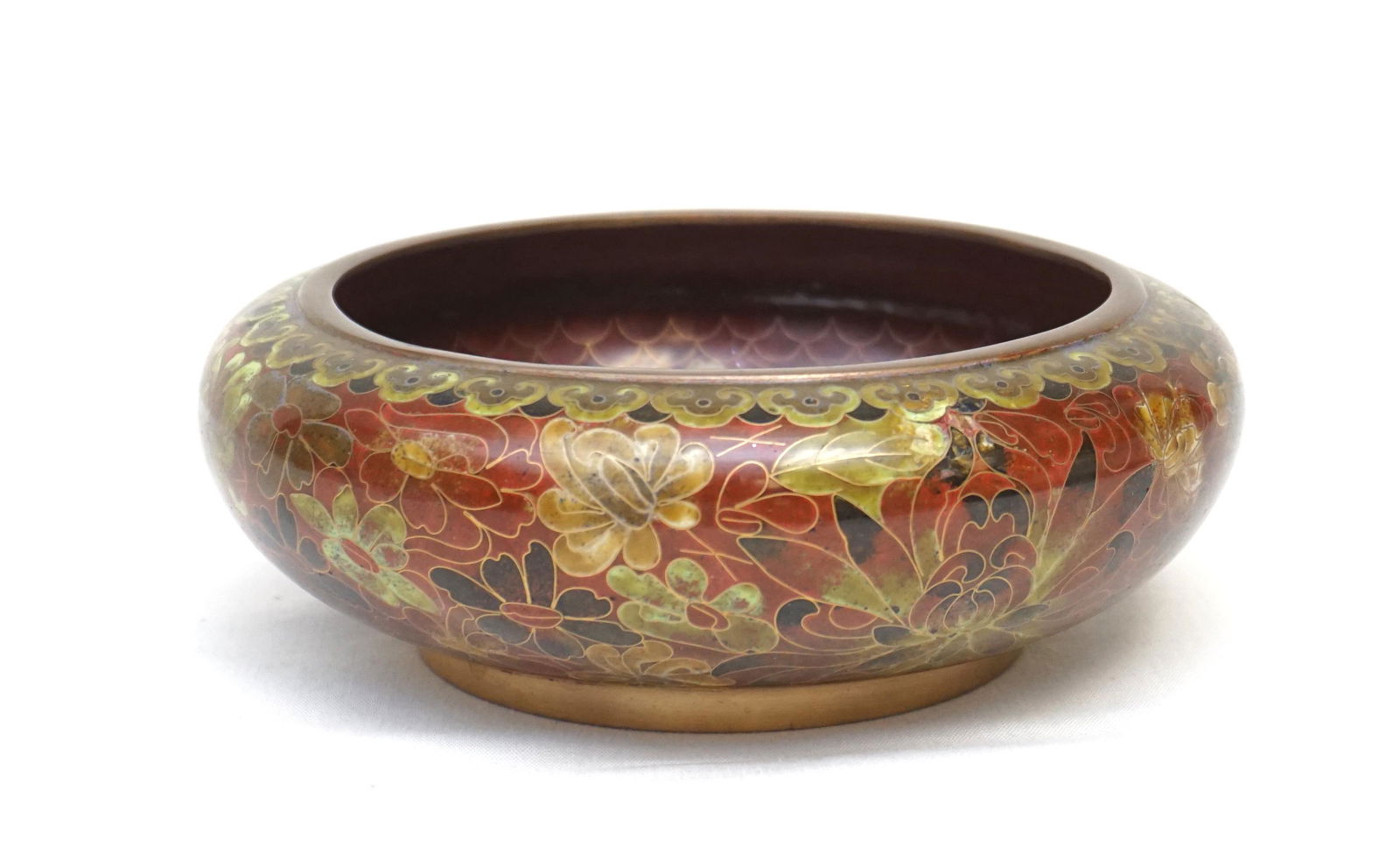 CLOISONNE GILT BRONZE BOWL (1 of 6)