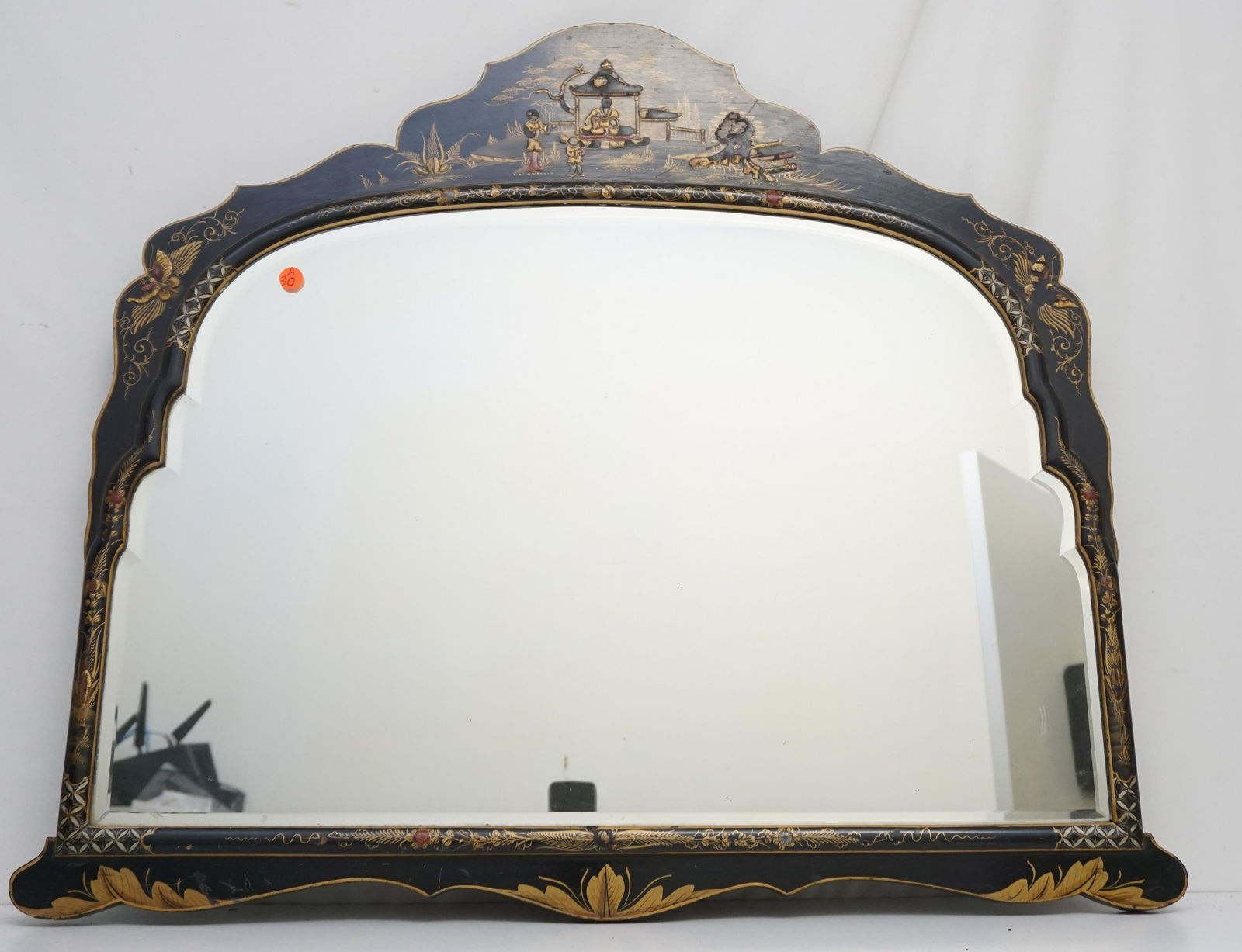 MID CENTURY CHINOISERIE BEVELED MIRROR (1 of 7)