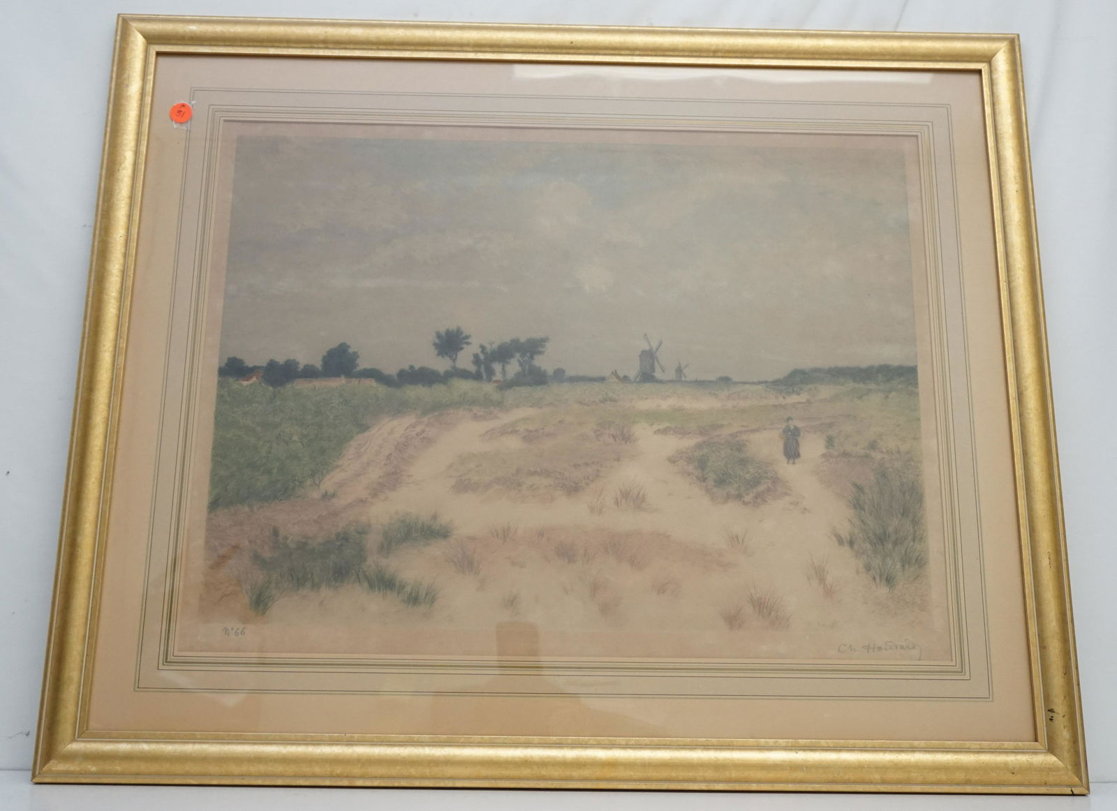 ANTIQUE CHARLES HOWARD LARGE ETCHING (1 of 6)