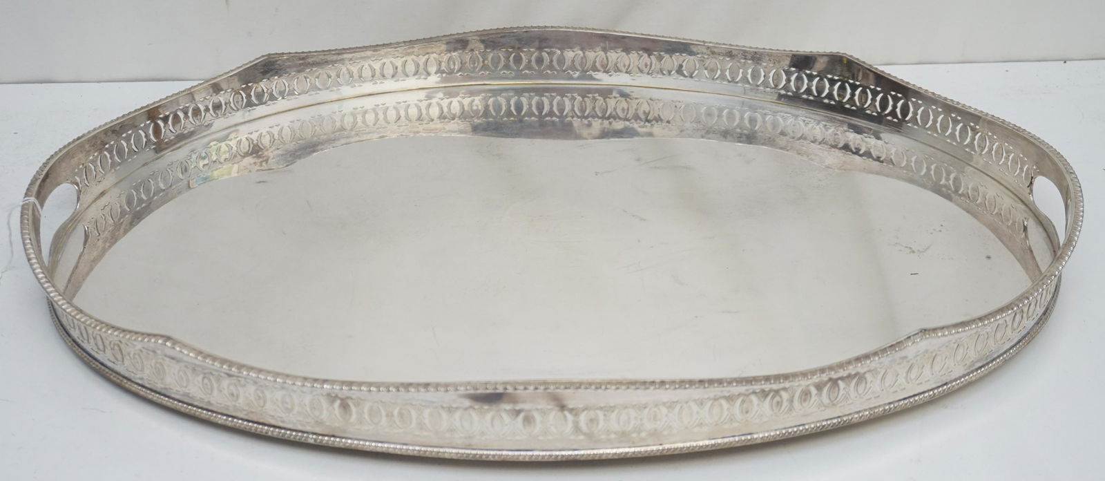 LARGE 2 FT SILVER ON COPPER GALLERY TRAY (1 of 8)