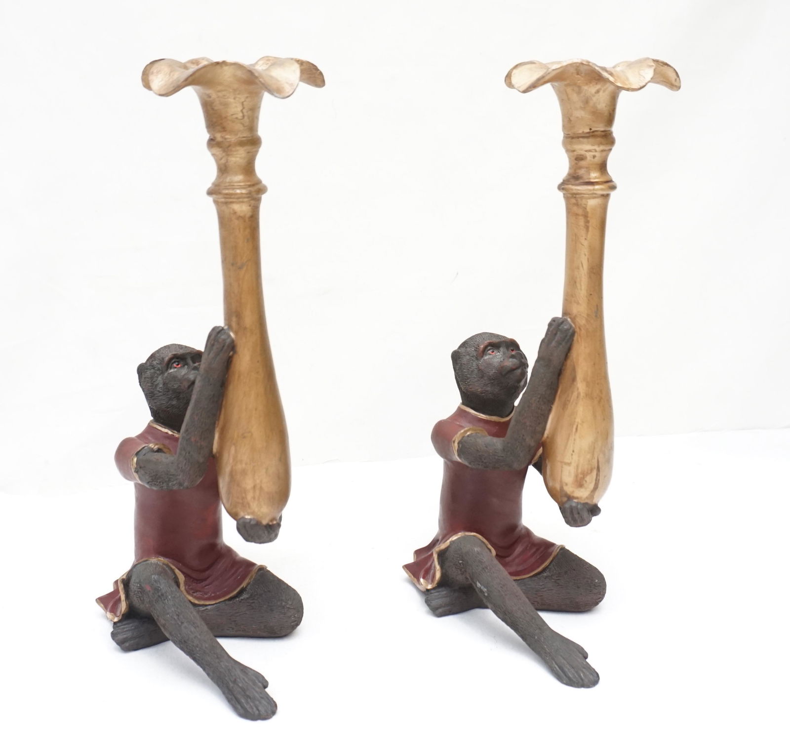 PAIR OF FIGURAL MONKEY CANDLESTICKS (1 of 7)