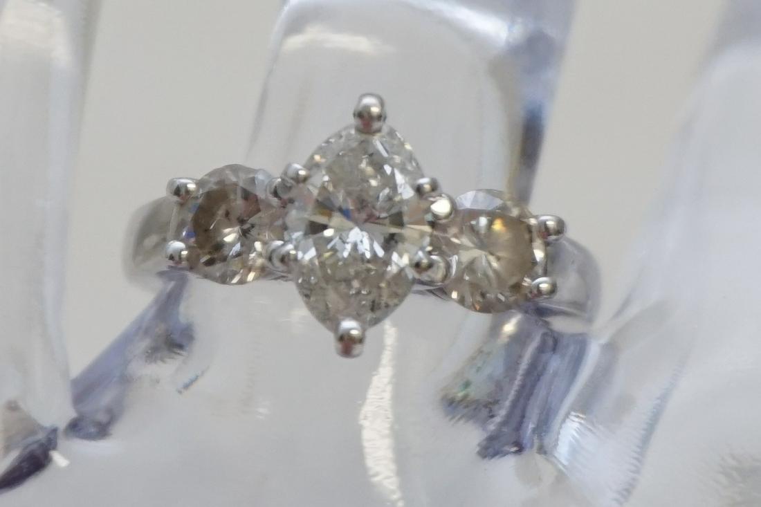 MARQUISE & ROUND BRILLIANT 3 STONE RING (1 of 6)