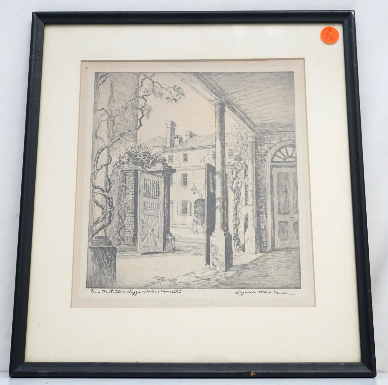 FROM THE RECTORS PIAZZA CHARLESTON ETCHING (1 of 4)