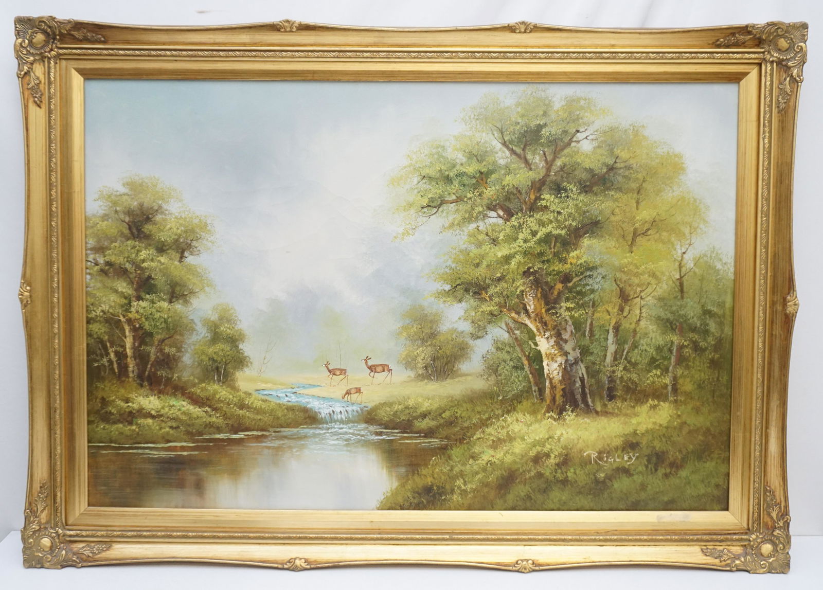 LARGE FREDERICK RIGLEY (1914-2009) LANDSCAPE OIL ON (1 of 10)