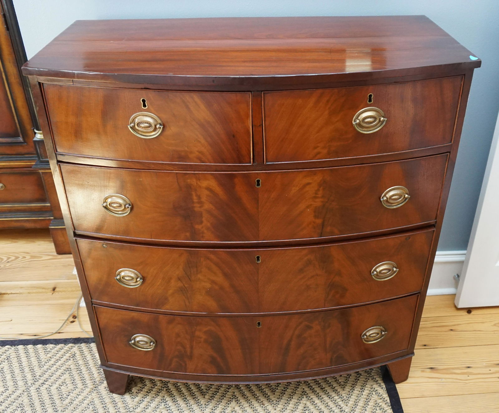 ENGLISH GEORGE III FLAME MAHOGANY CHEST (1 of 6)