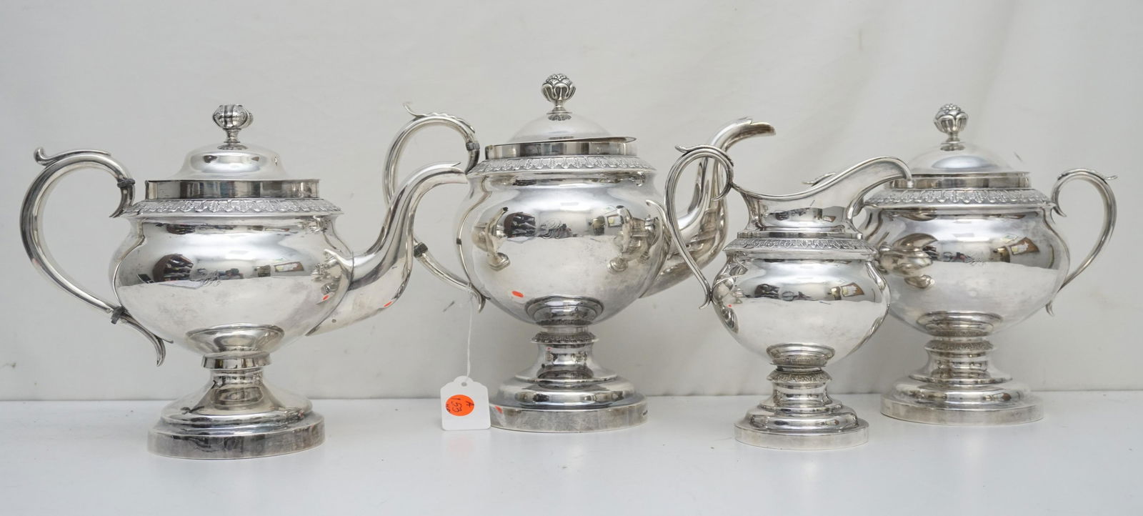 AMERICAN COIN SILVER BOSTON 4 PC TEA SERVICE (1 of 10)