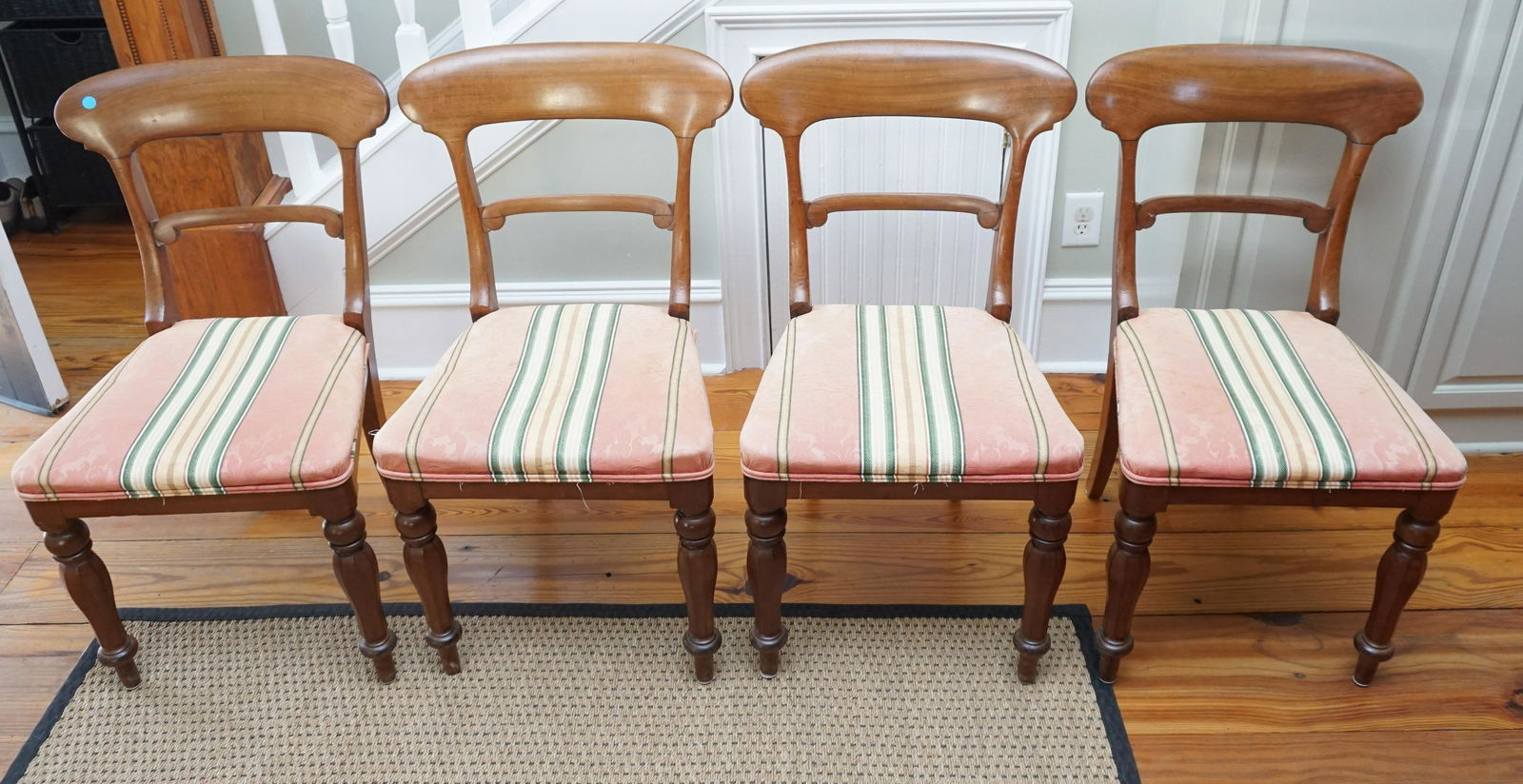 4 WALNUT REGENCY DINING CHAIRS (1 of 6)