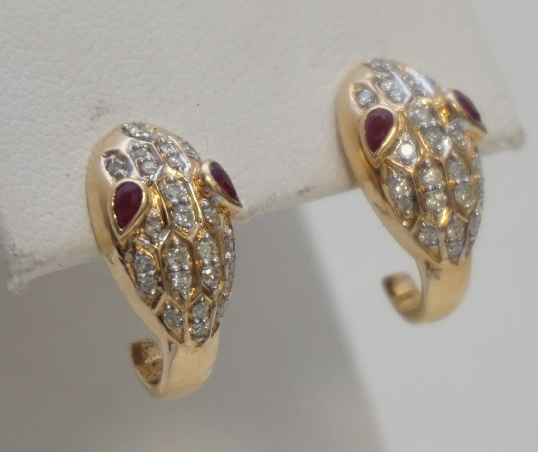 RUBY & DIAMOND SNAKE EARRINGS (1 of 4)
