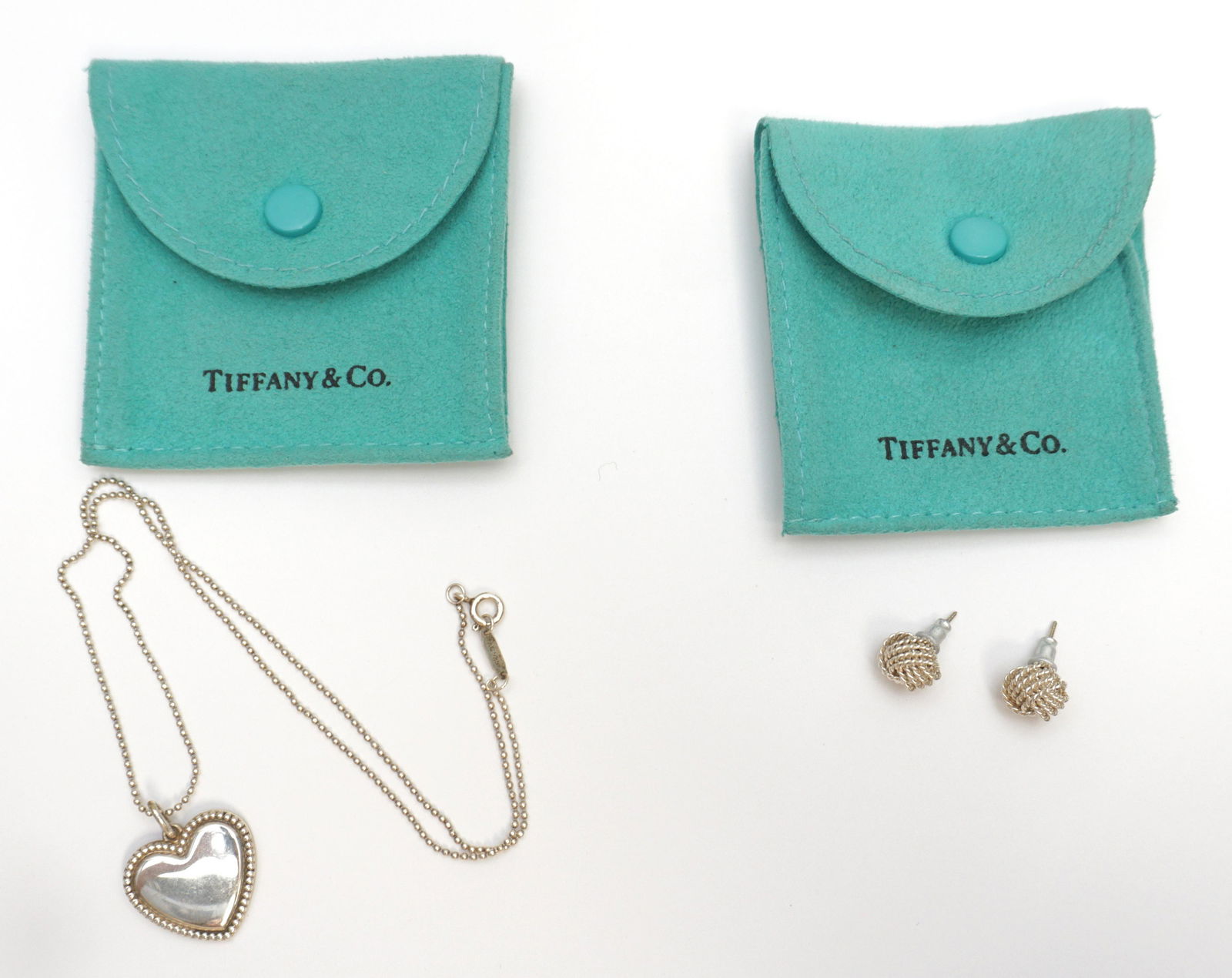 2PC TIFFANY STERLING NECKLACE & EARRINGS (1 of 6)