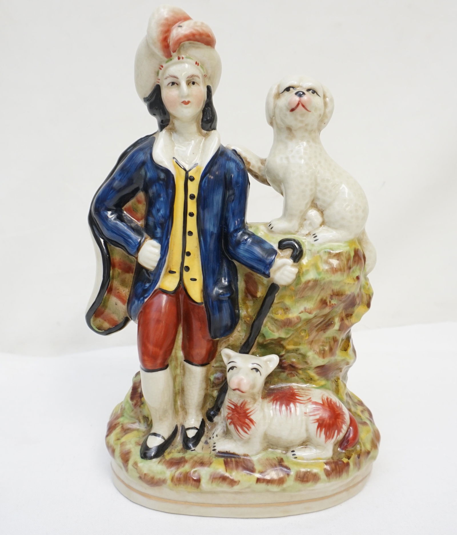 STAFFORDSHIRE GROUP YOUNG MAN WITH DOGS (1 of 8)