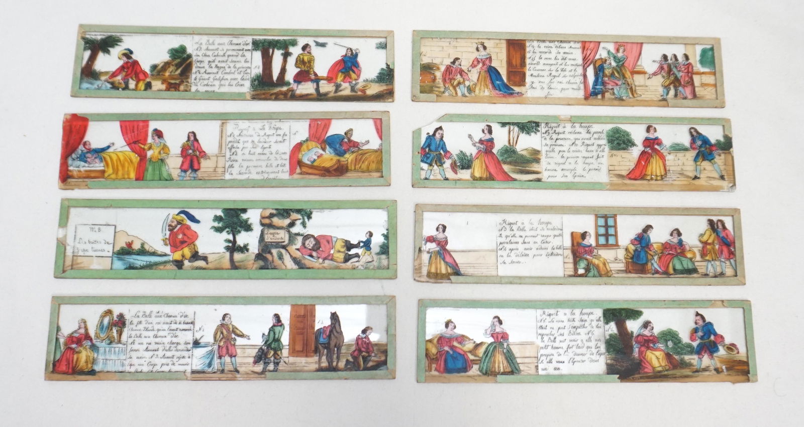 8 FRENCH HAND PAINTED GLASS MAGIC LANTERN SLIDES (1 of 6)