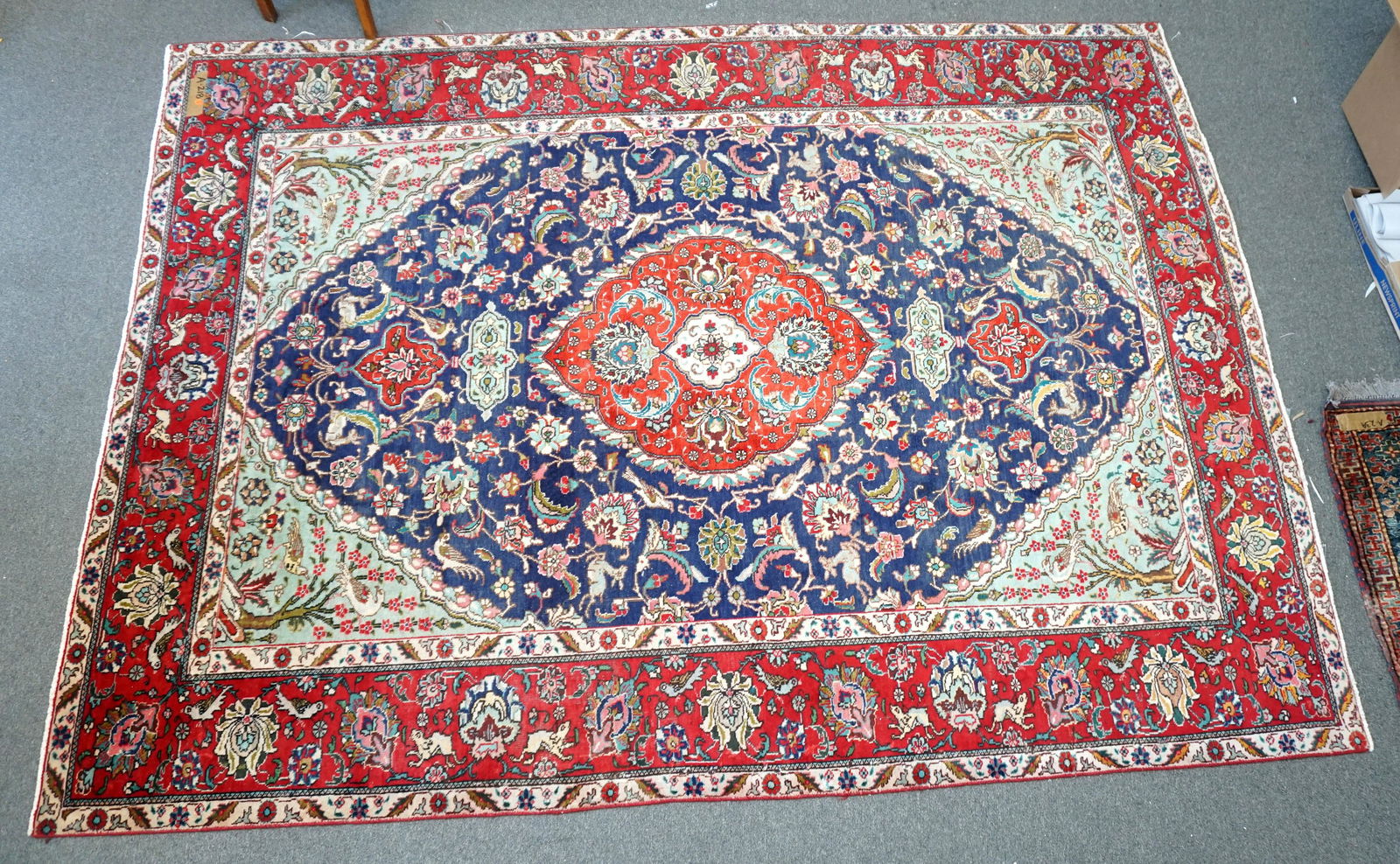 VINTAGE 10 FT PERSIAN TABRIZ RUG IRAN (1 of 9)