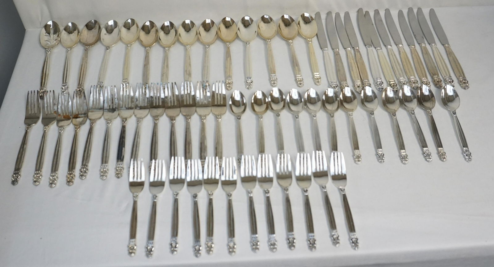 SERVICE FOR 12 GODINGER OLD COPENHAGEN PLATED FLATWARE (1 of 7)