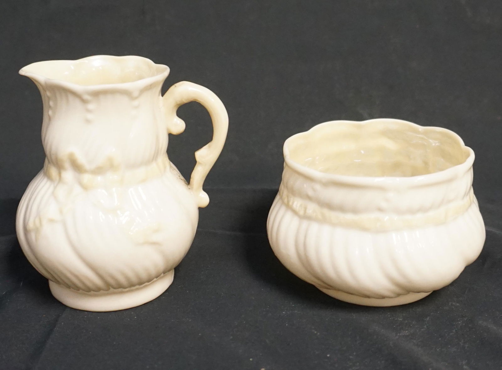 2 PC BELLEEK PORCELAIN CREAM & SUGAR (1 of 9)