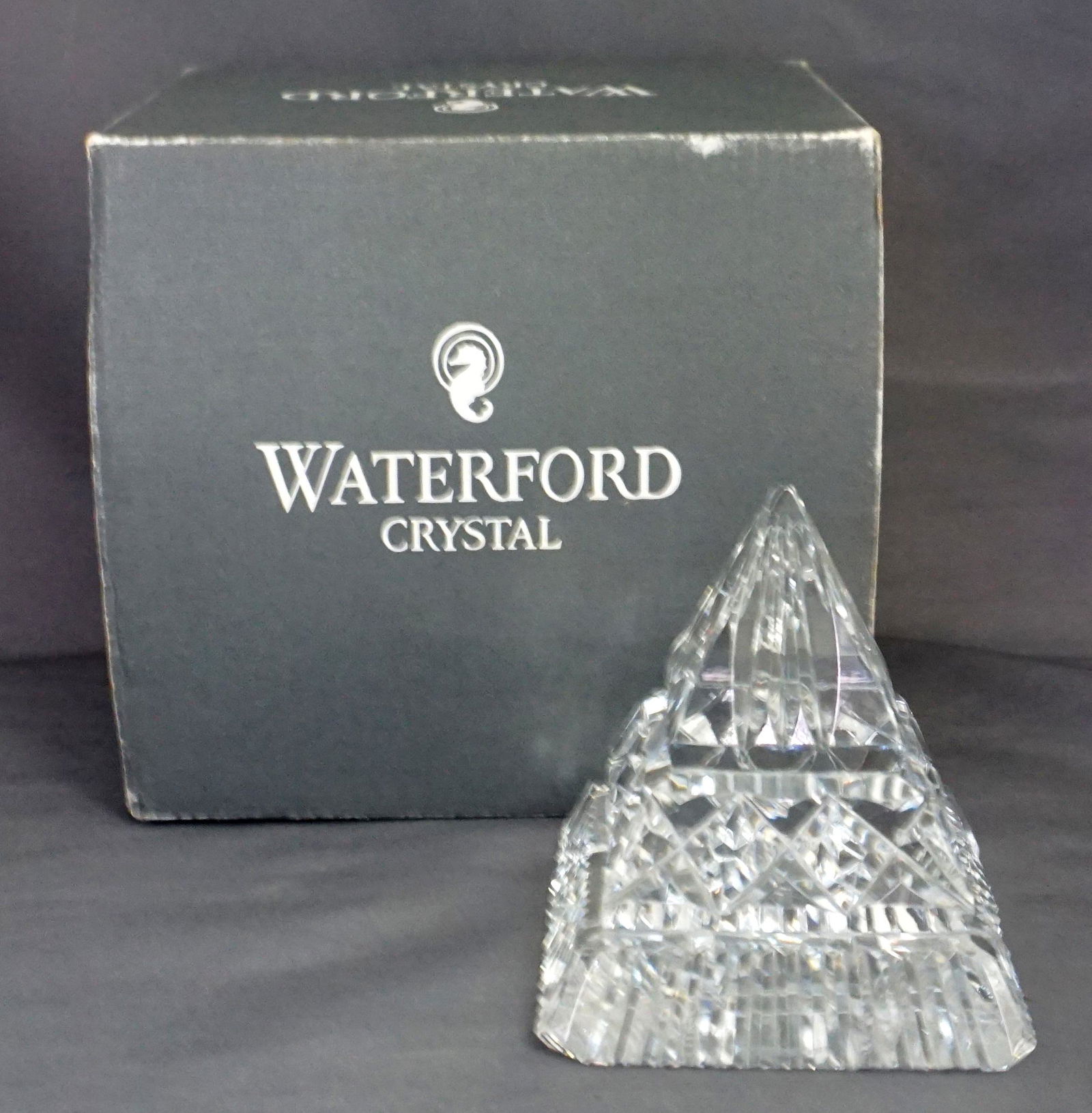 WATERFORD CRYSTAL PYRAMID PAPERWEIGHT (1 of 7)