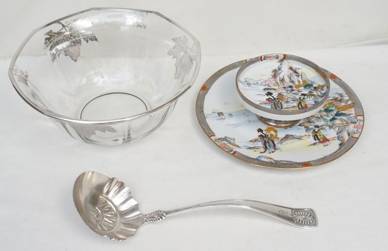 3 pc GROUPING SILVER OVERLAY - NIPPON + (1 of 7)