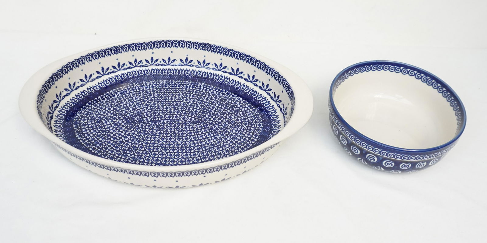 2 pc POLISH POTTERY STONEWARE (1 of 6)