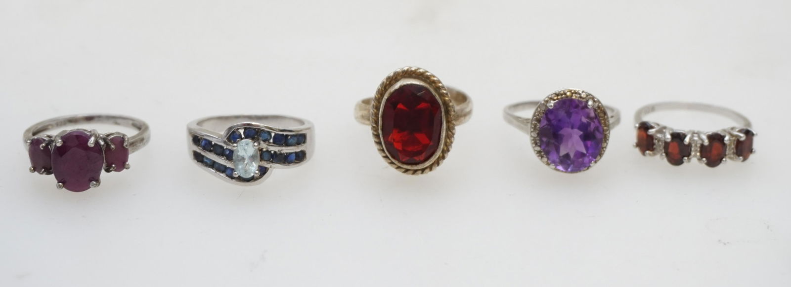 5PC STERLING SILVER & GEMSTONE RINGS (1 of 4)