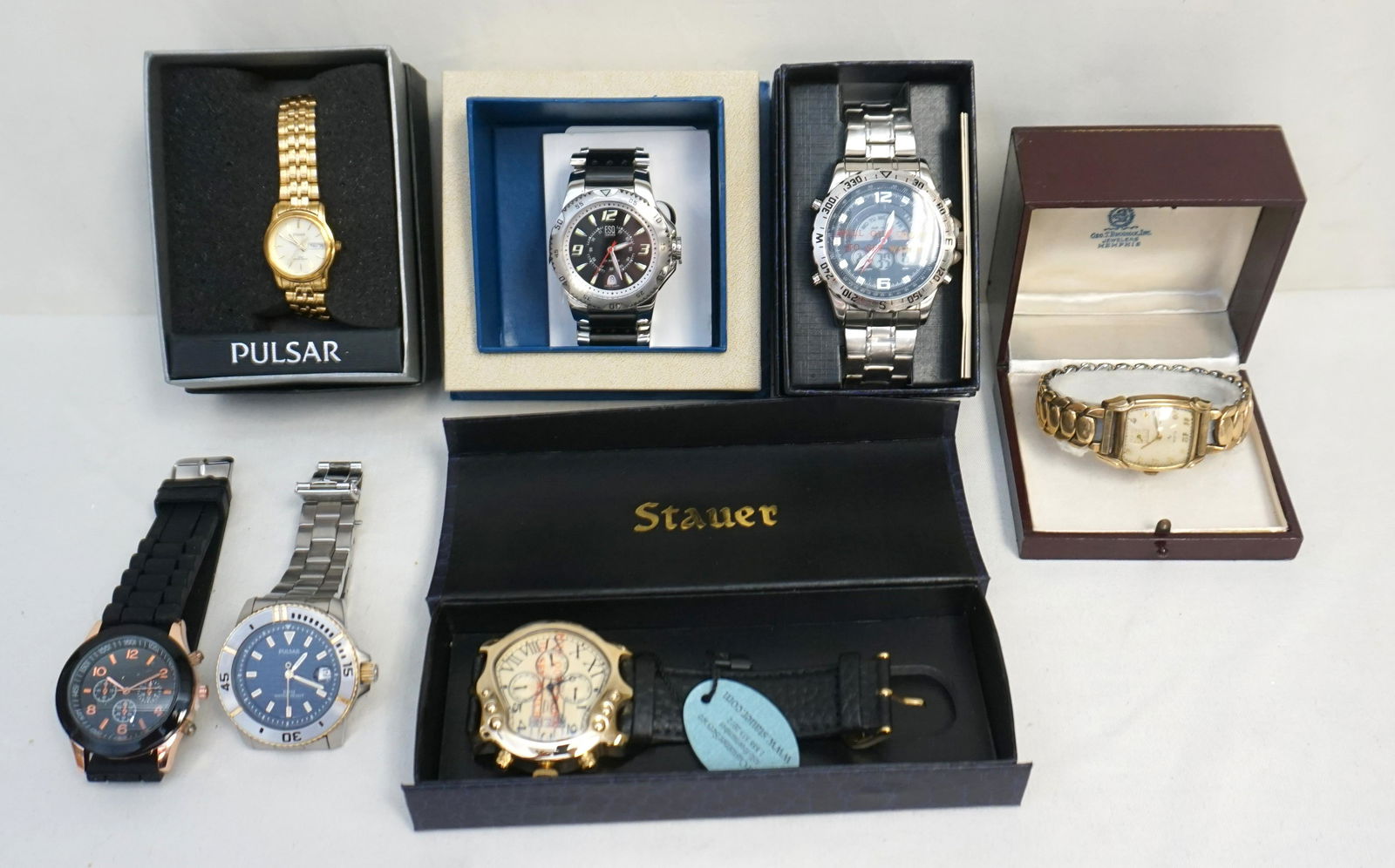 GROUPING OF 7 MENS WRIST WATCHES ELGIN + (1 of 6)