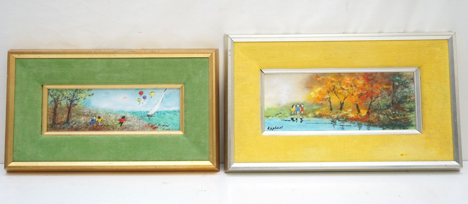 PAIR ENAMEL ON COPPER MID CENTURY - RAPHAELI (1 of 4)