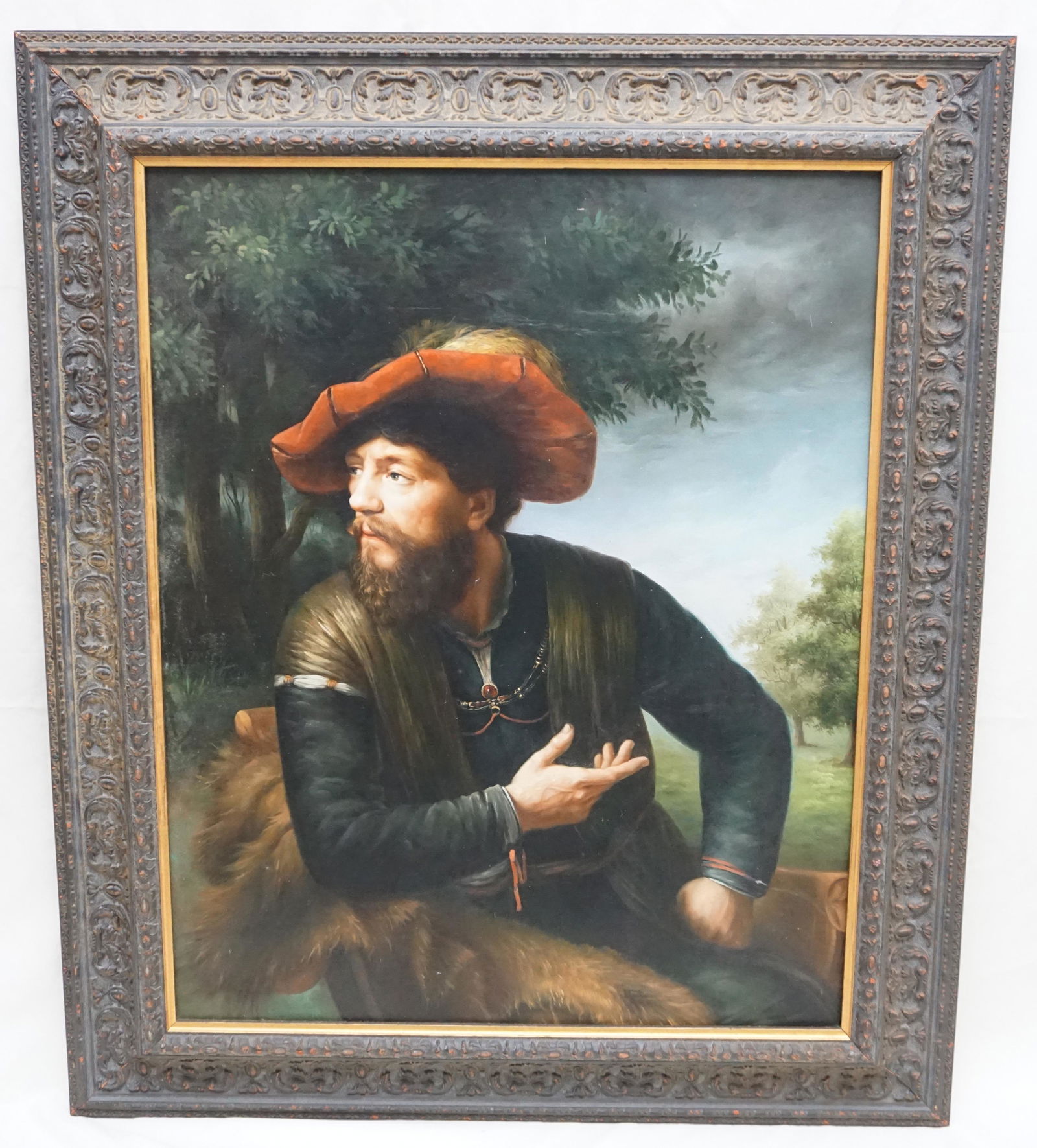 PORTRAIT OF MAN IN RED HAT ON CANVAS (1 of 6)