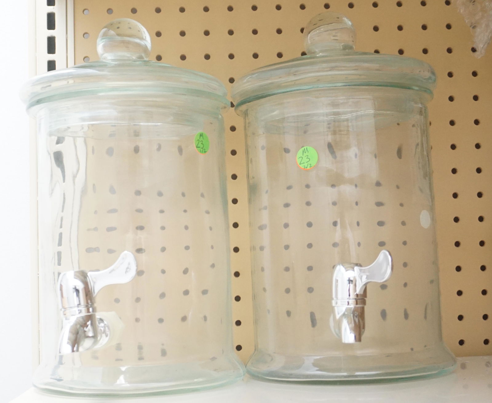 PAIR GLASS LEMONADE / BEVERAGE DISPENSERS (1 of 4)