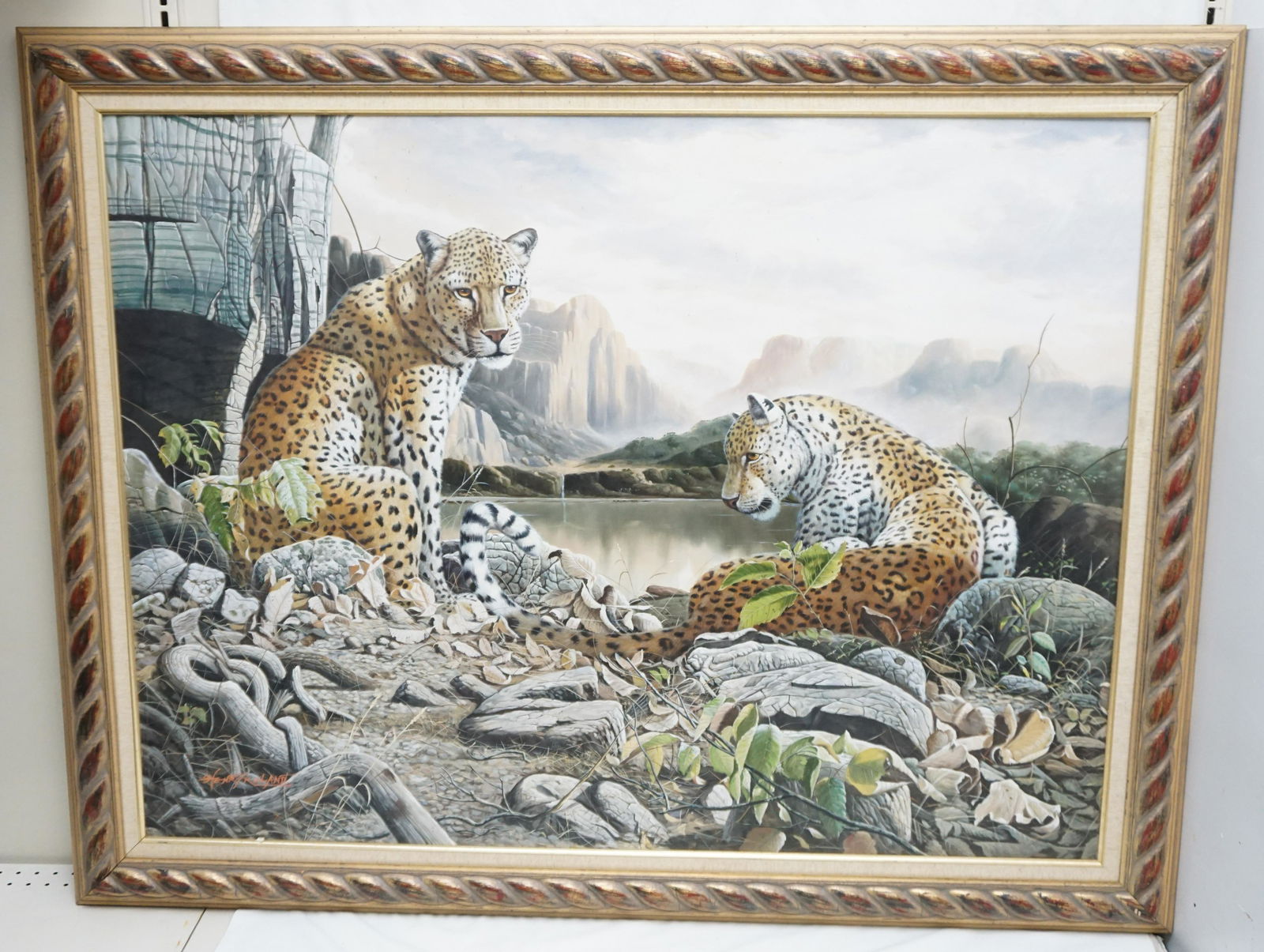 LARGE FRAMED LEOPARDS ON CANVAS GICLEE (1 of 7)
