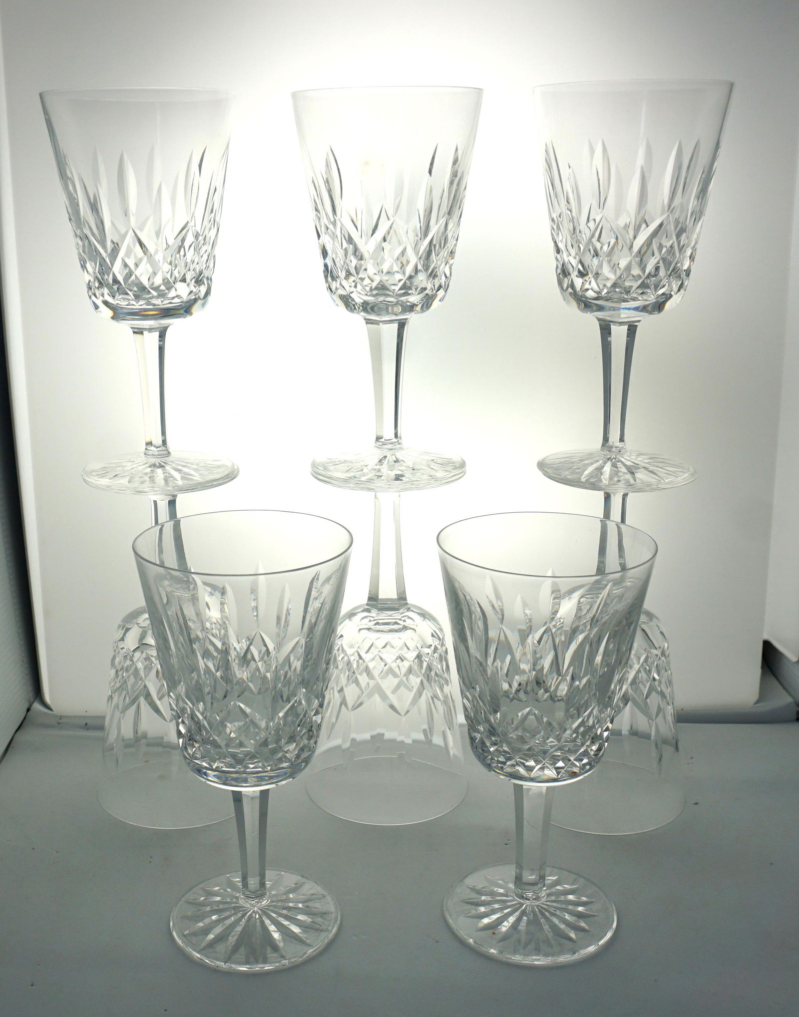 8 WATERFORD CRYSTAL LISMORE WATER GOBLETS (1 of 7)