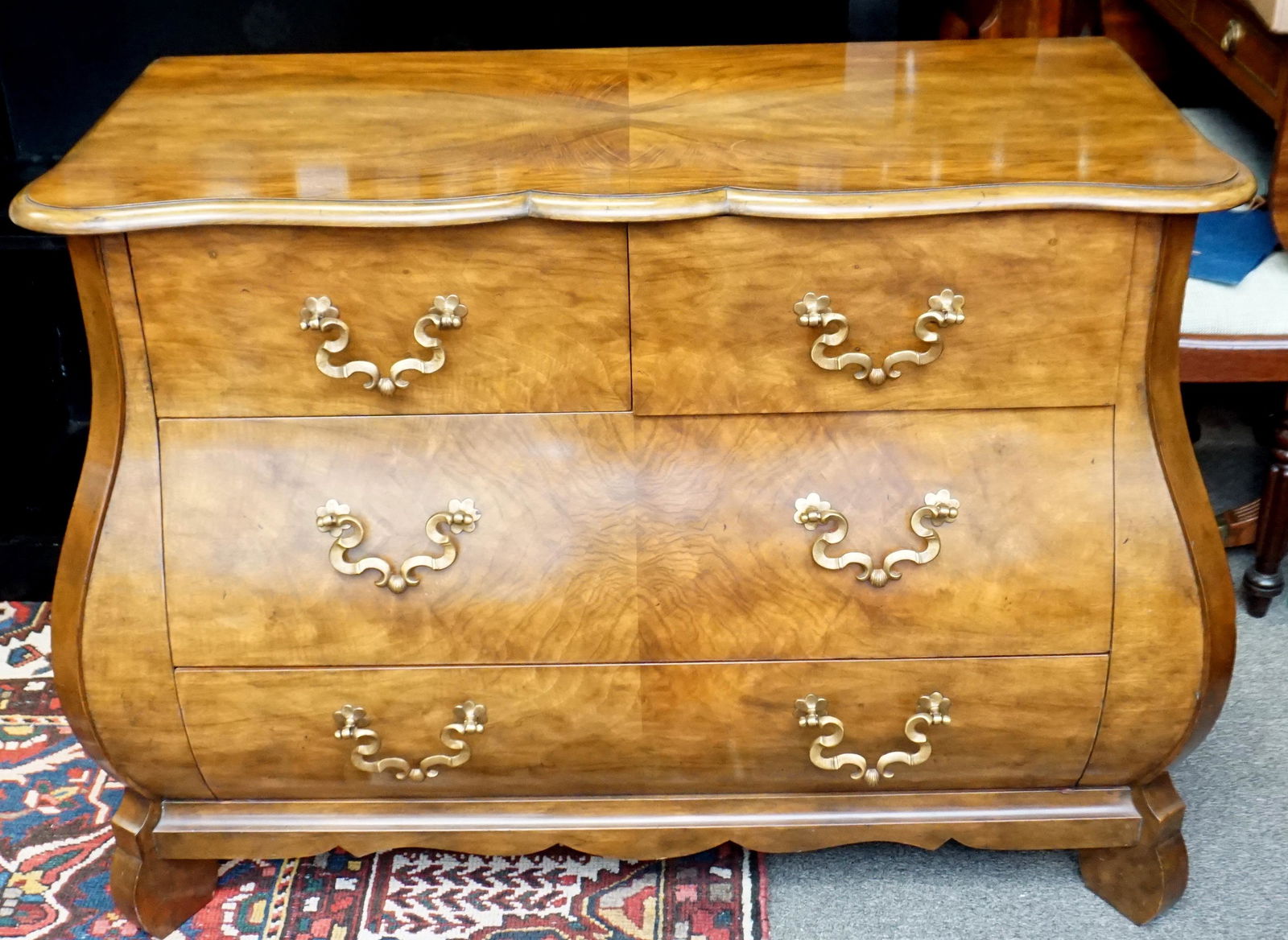 BAKER BOMBE WALNUT CHEST COLLECTORS EDITION (1 of 5)