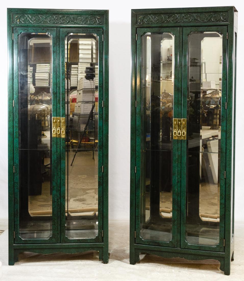 PAIR HENREDON ILLUMINATED ASIAN DISPLAYS (1 of 8)