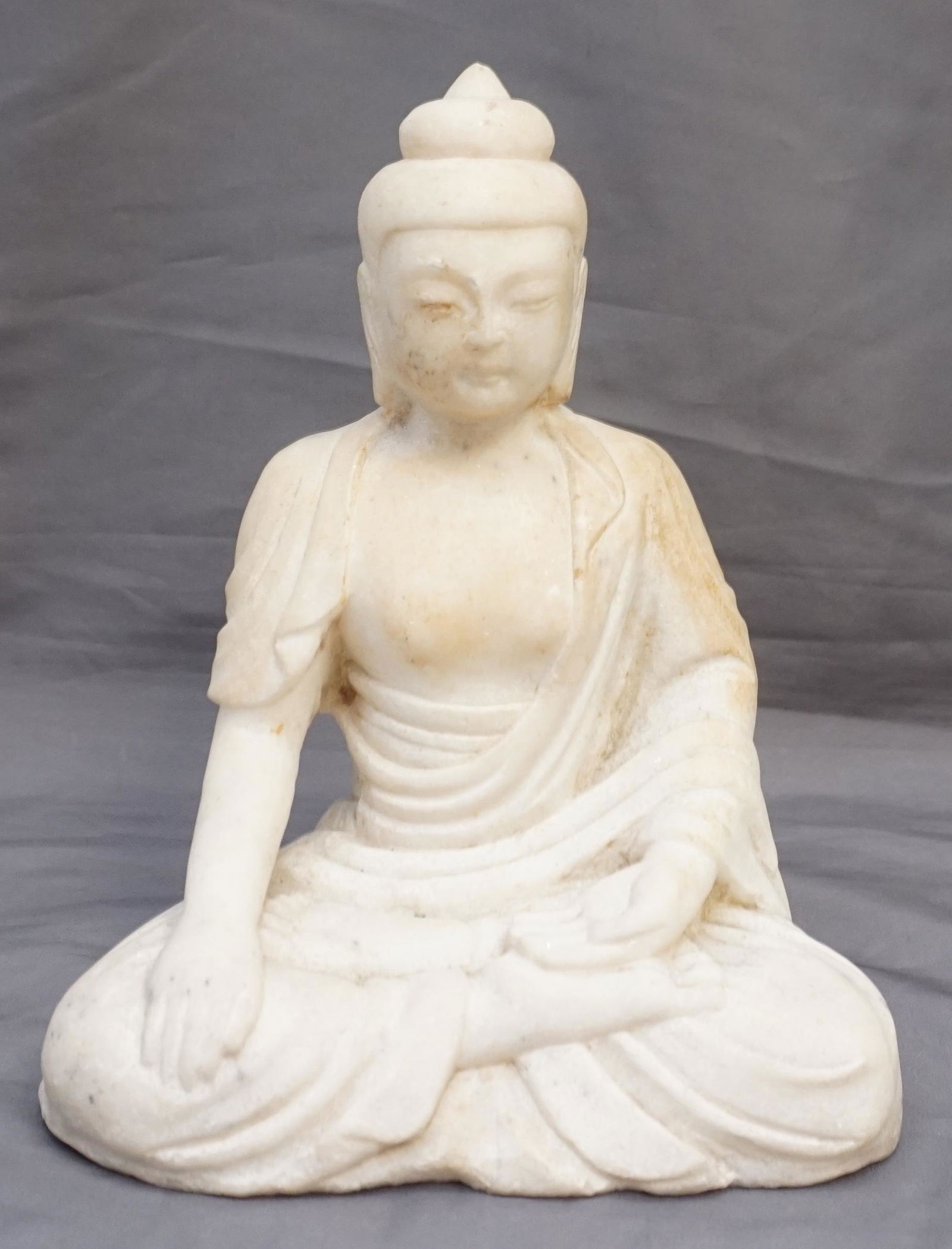 ANTIQUE CARVED MARBLE BUDDHA (1 of 8)