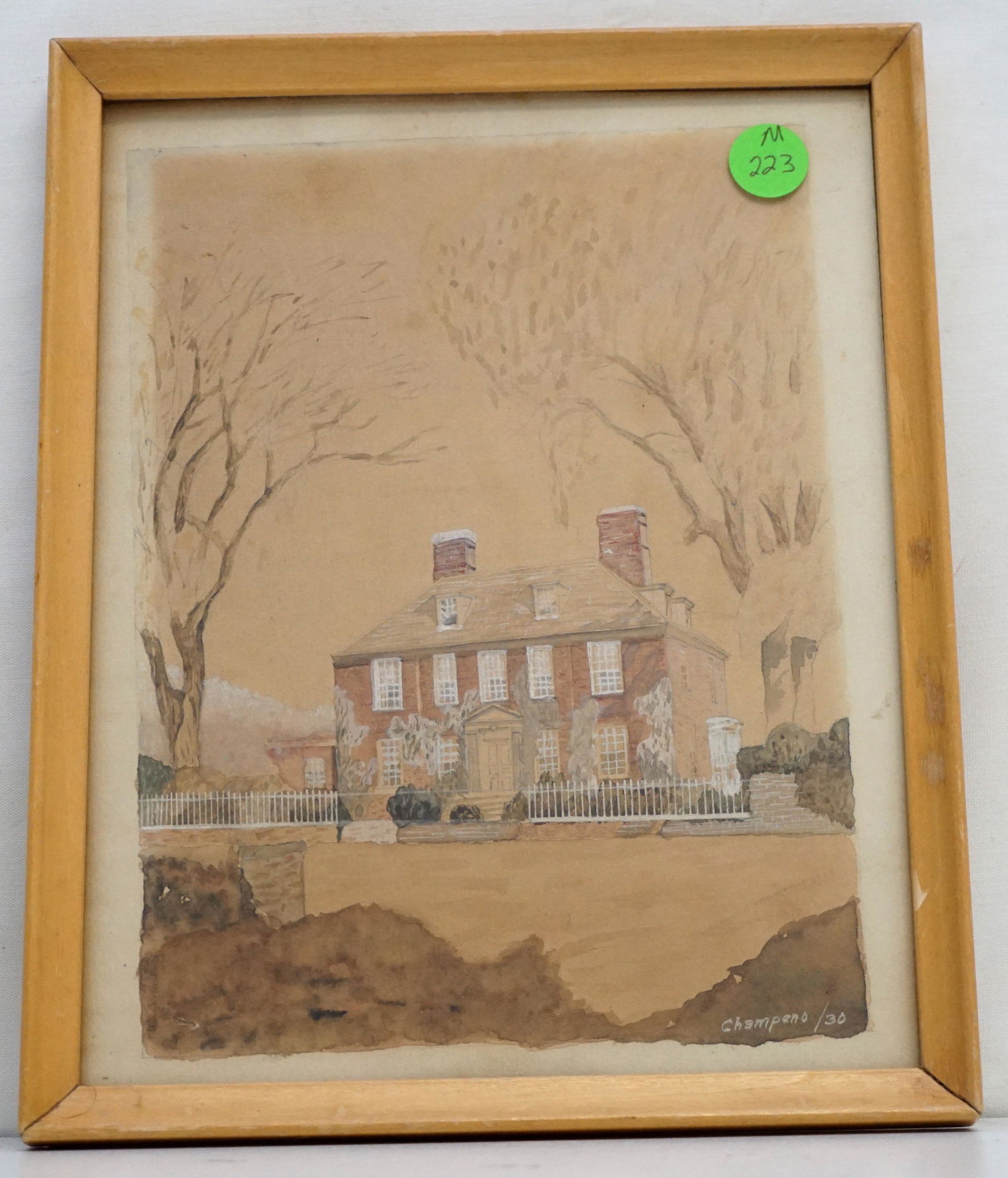 VINTAGE ORIGINAL WATERCOLOR - CHAMPENO (1 of 4)