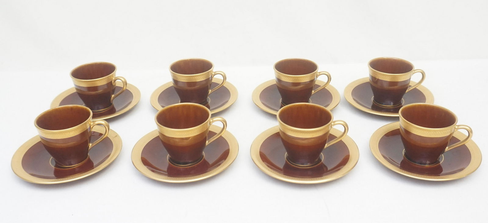 16 PC LENOX BROWN & 24k GOLD PORCELAIN DEMITASSE (1 of 10)