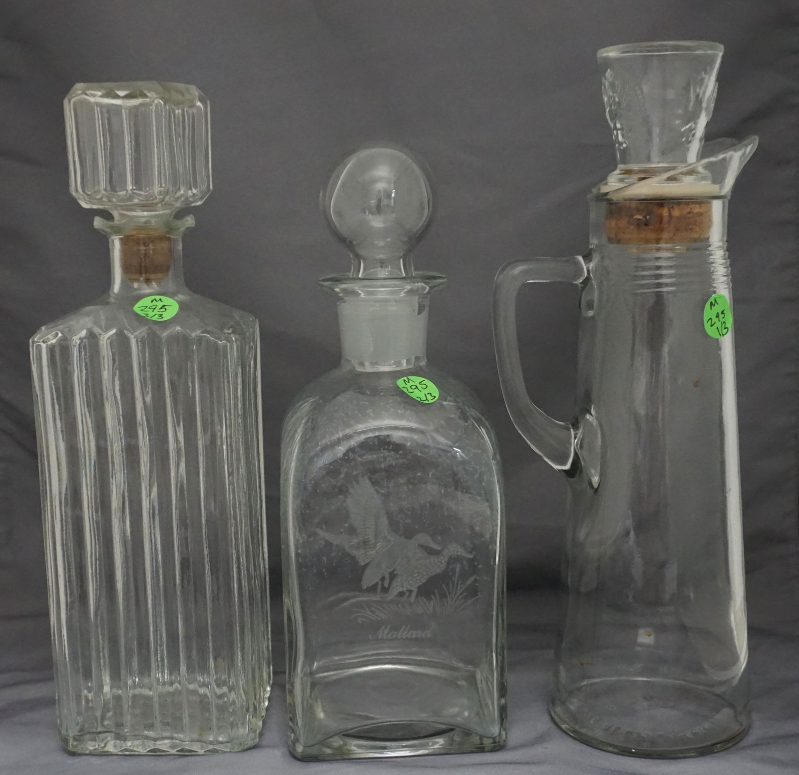 3 VINTAGE GLASS DECANTERS (1 of 8)