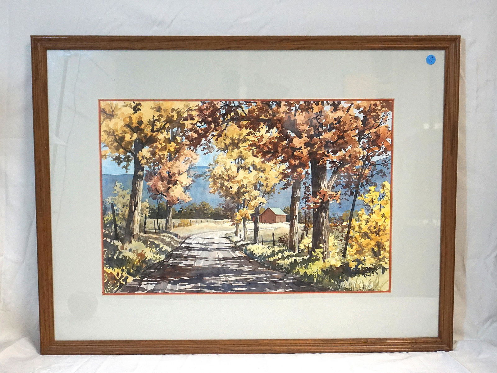 LARGE SCOTT HARTLEY WATERCOLOR COUNTRY ROAD (1 of 6)