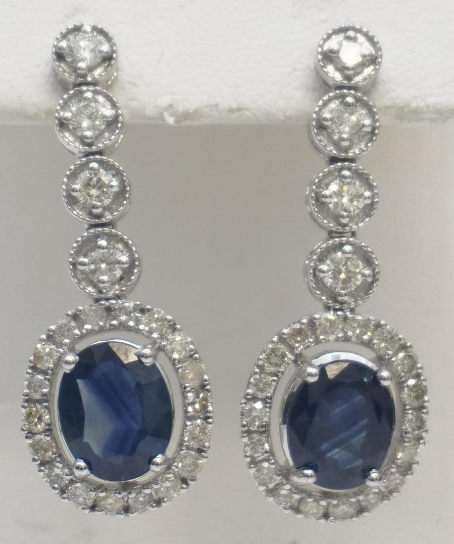 GORGEOUS SAPPHIRE & DIAMOND DANGLE EARRINGS (1 of 2)