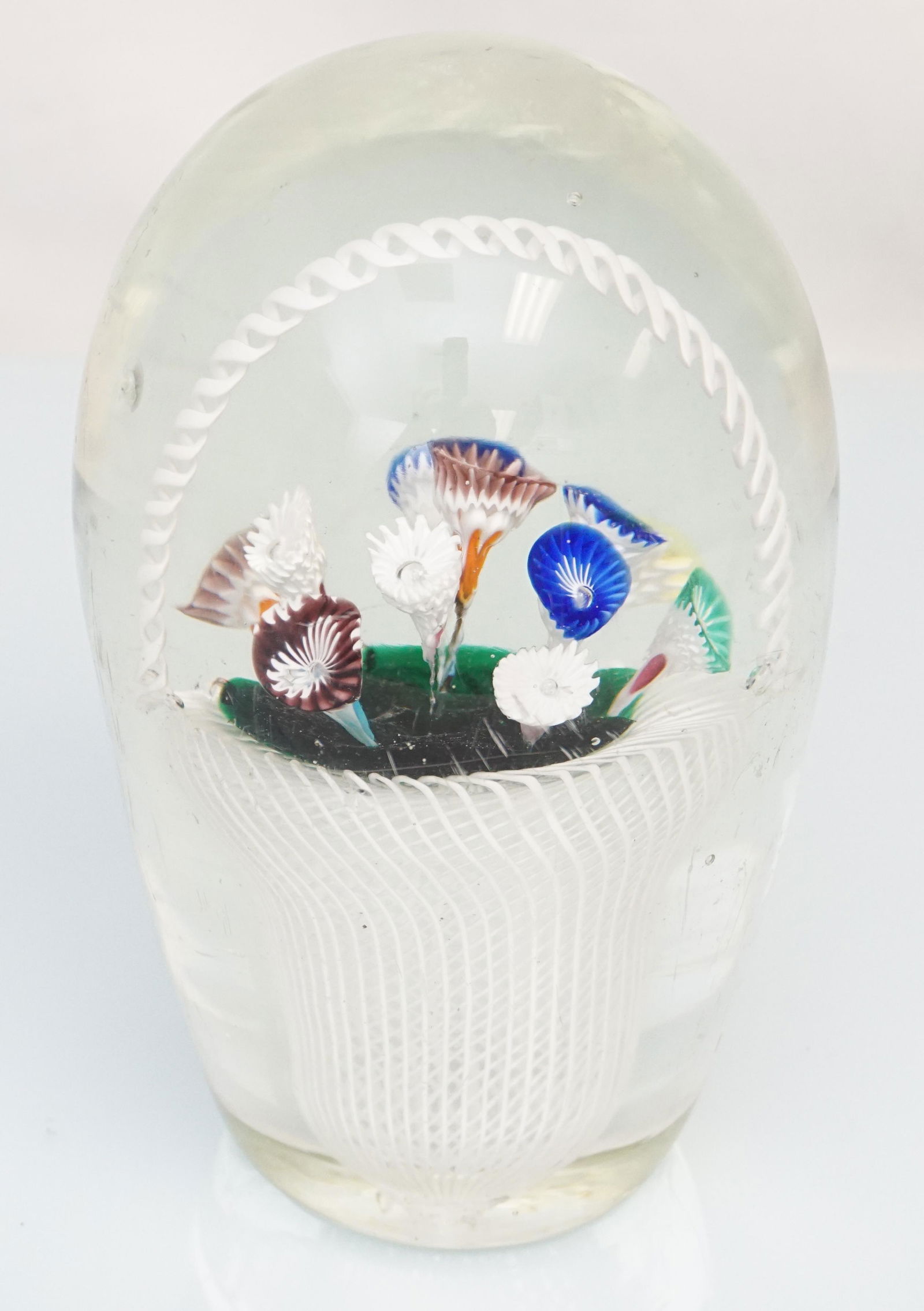 LARGE MURANO FLOWER BASKET PAPERWEIGHT (1 of 8)