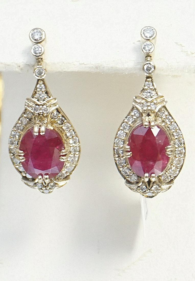 RUBY & DIAMOND DANGLE EARRINGS (1 of 3)