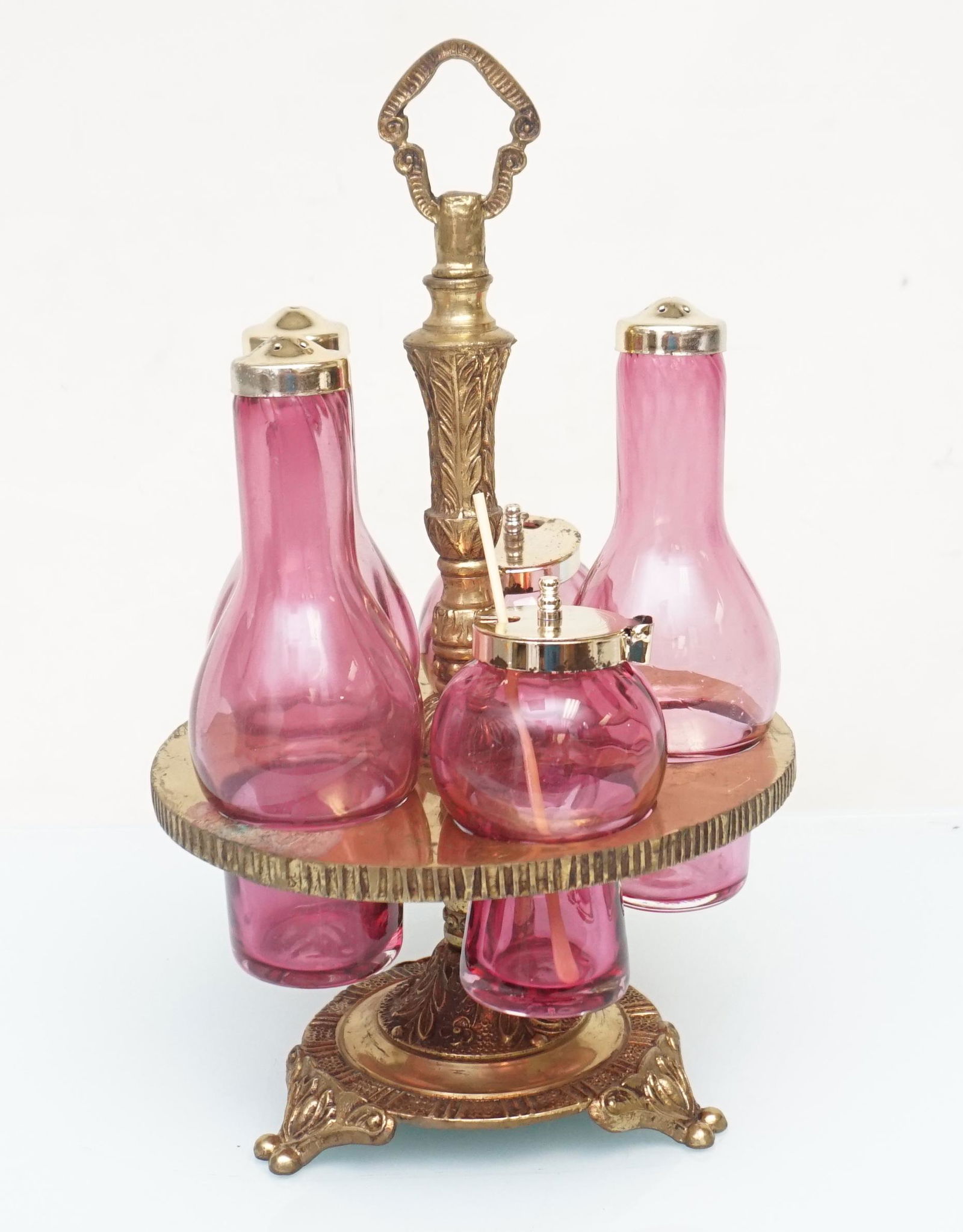 VICTORIAN CRANBERRY CONDIMENT SET (1 of 7)