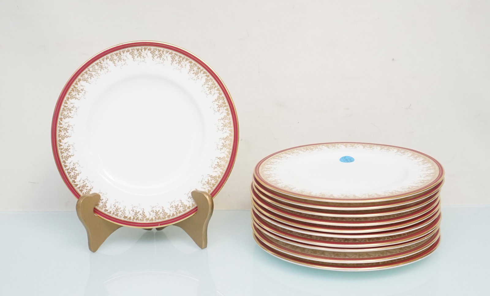 SET OF 11 COALPORT DESSERT PLATES HEAVY GILT (1 of 7)