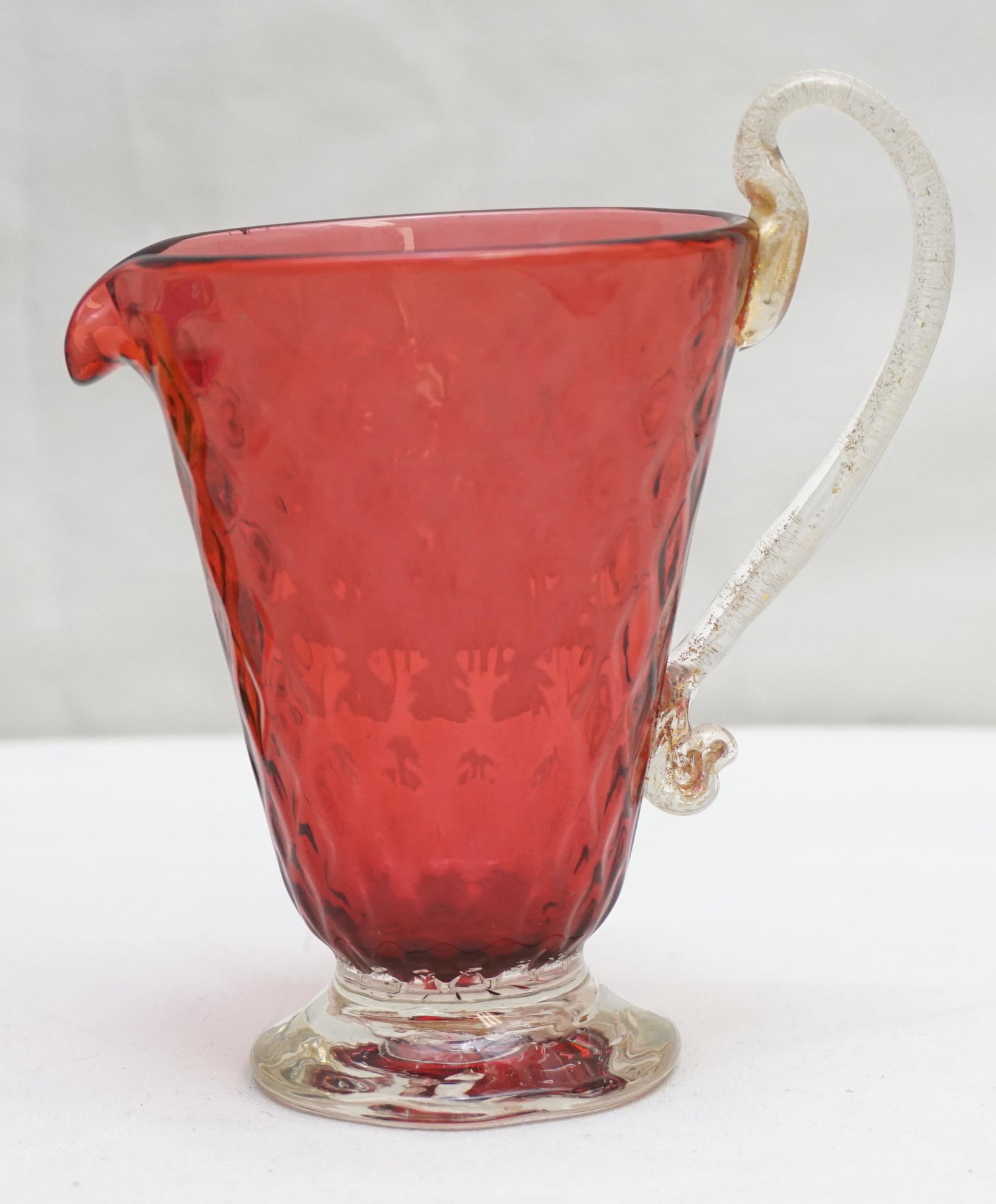MURANO CRANBERRY GLASS CREAMER / JUG (1 of 7)