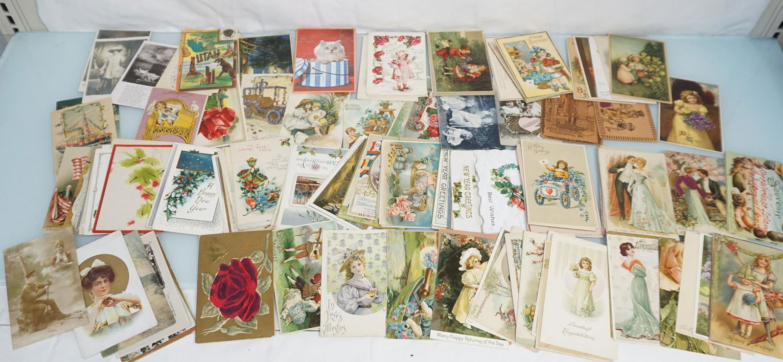 134 ANTIQUE POSTCARDS BIRTHDAY - NEW YEARS + (1 of 10)