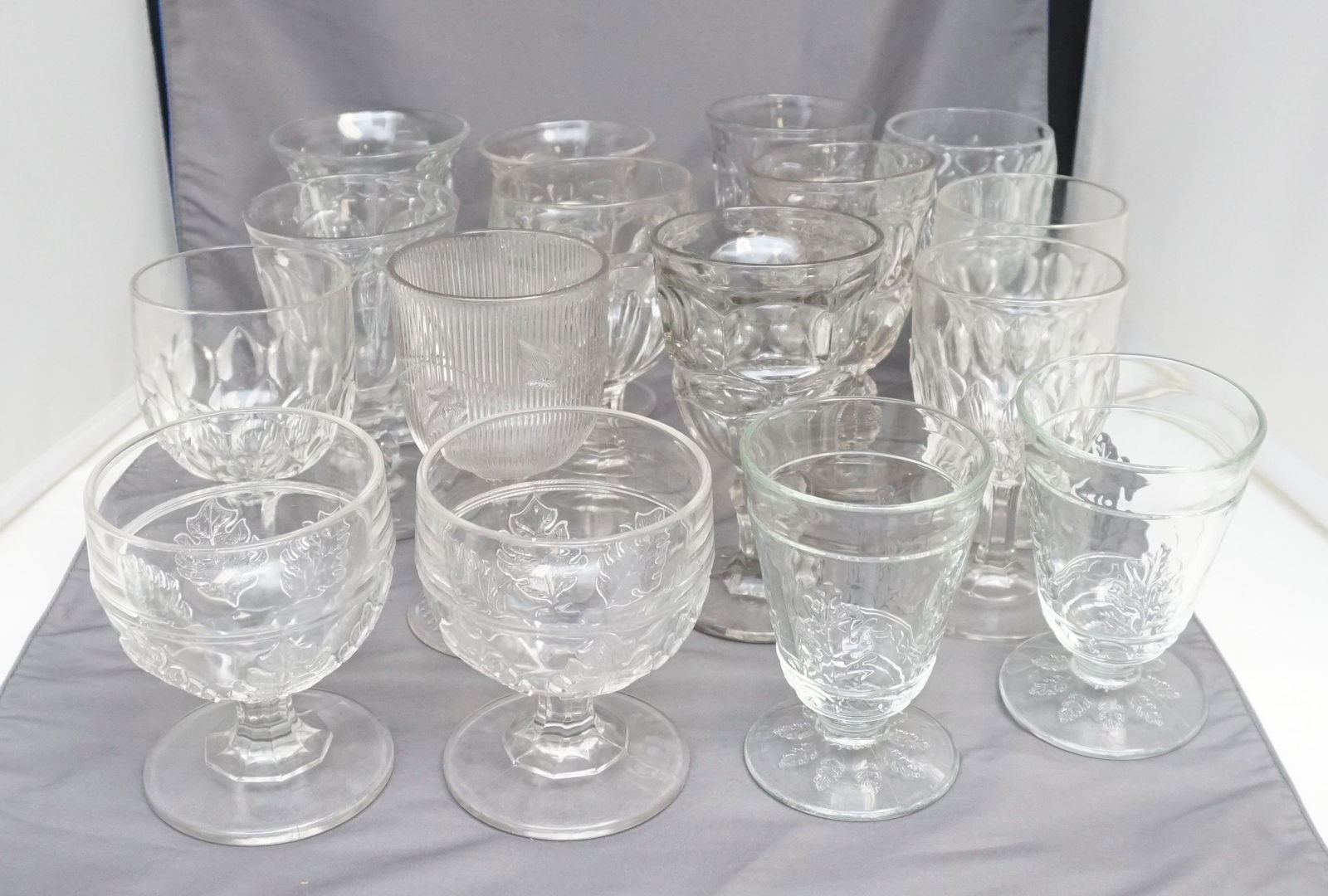 16 LARGE GLASS GOBLETS (1 of 5)