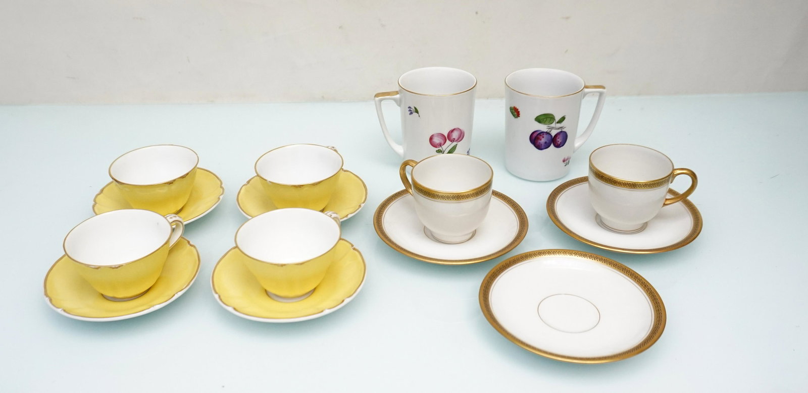 15 PC NYMPHENBURG - LIMOGES PORCELAIN CUPS & SAUCERS (1 of 6)