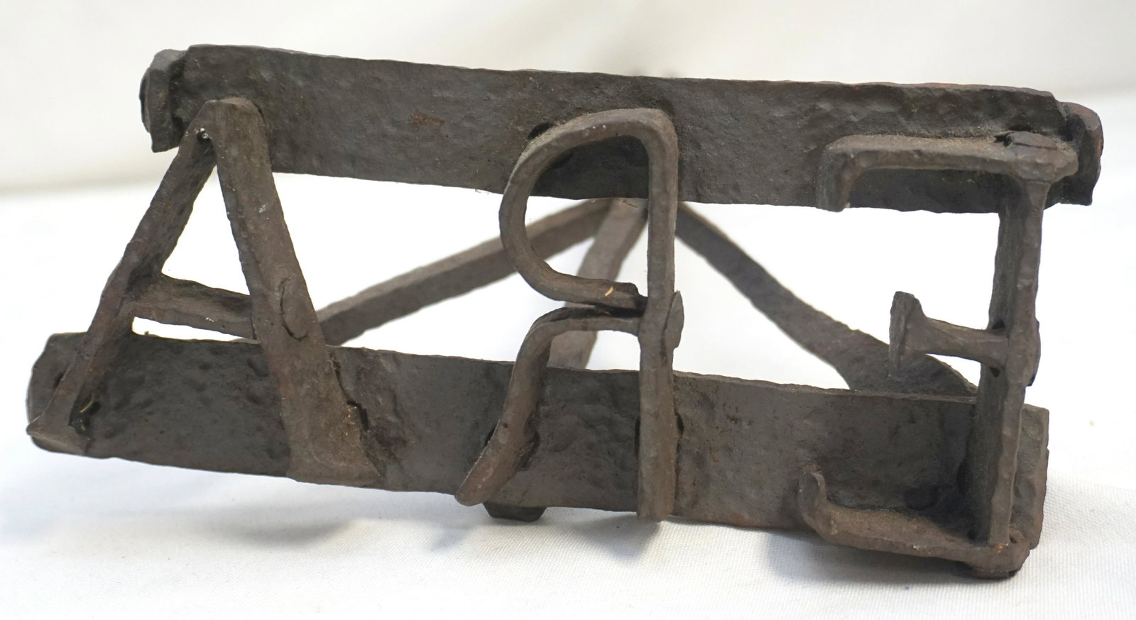 ANTIQUE AMERICAN BRANDING IRON: Antique American Western Branding Iron. Initials ERA. All blacksmith honed, hammered nails used to hold letters. The Iron is 17" long and 6 1/4" wide. Weight 2 pds 6 oz. PROVENANCE: A Private Charlest