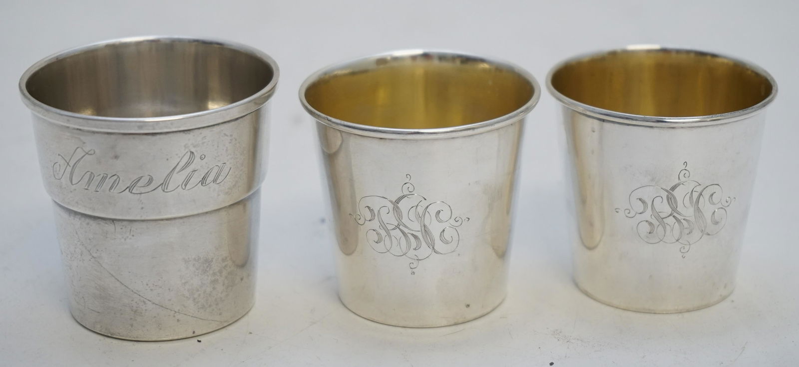 3 STERLING SILVER SHOT GLASSES (1 of 2)