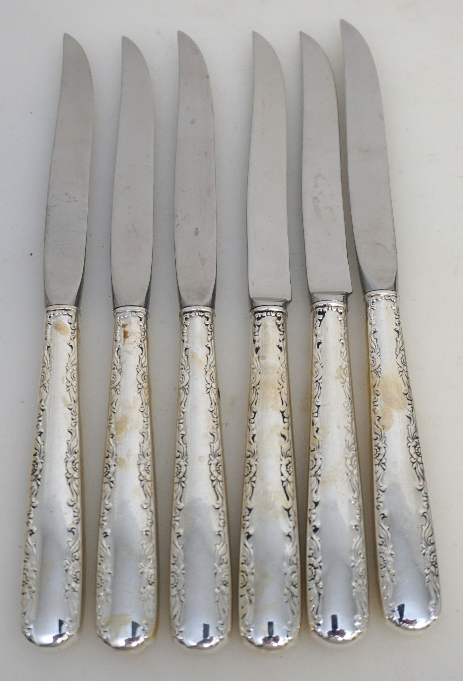 6 GORHAM STERLING SILVER STEAK KNIVES (1 of 3)