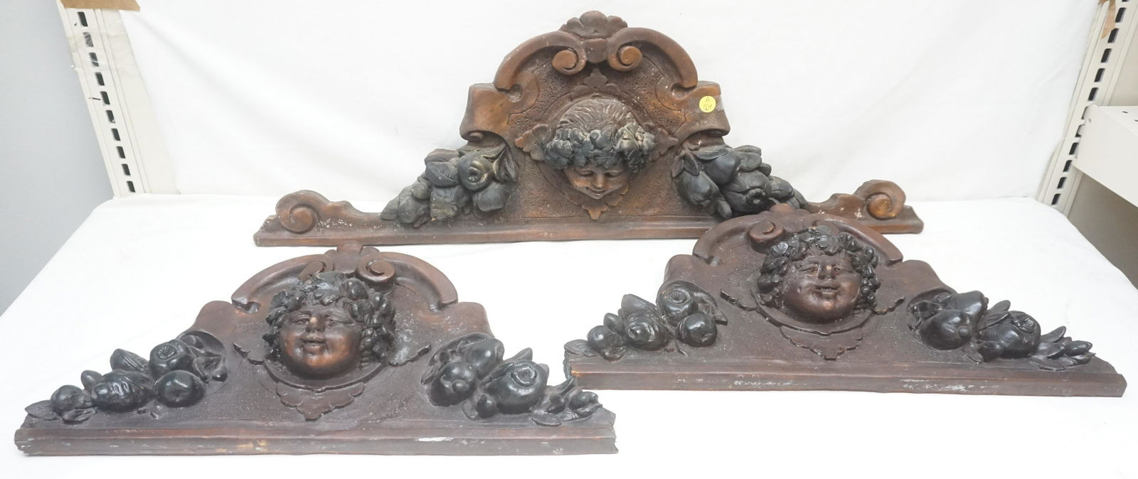 3 COMPOSITE CHERUB OVER DOOR / WALL ACCENTS (1 of 6)