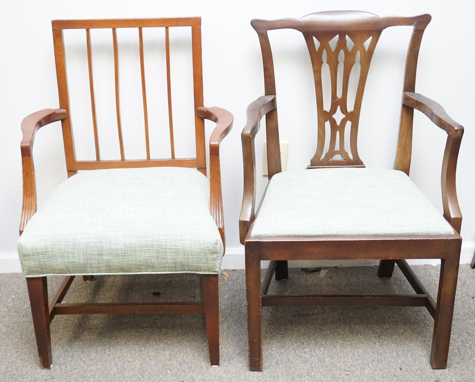 2 ANTIQUE SIDE ARM CHAIRS (1 of 7)